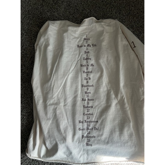 New Yeezy Vultures Long Sleeve T-Shirt Size 1 M/L, Oversized Fit, Cream/Ivory - Picture 4 of 4